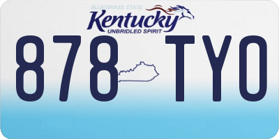 KY license plate 878TYO