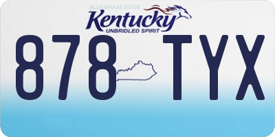 KY license plate 878TYX