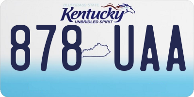 KY license plate 878UAA