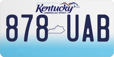 KY license plate 878UAB