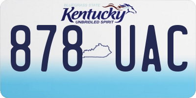 KY license plate 878UAC
