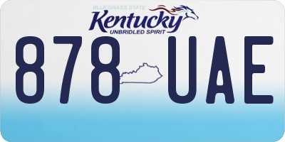 KY license plate 878UAE
