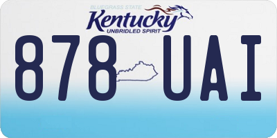 KY license plate 878UAI
