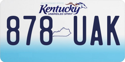 KY license plate 878UAK