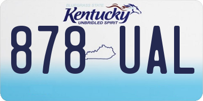 KY license plate 878UAL