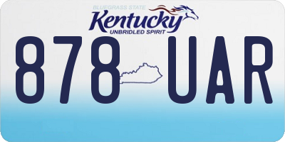 KY license plate 878UAR