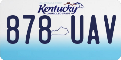 KY license plate 878UAV