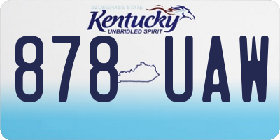 KY license plate 878UAW