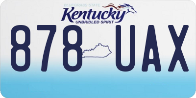 KY license plate 878UAX