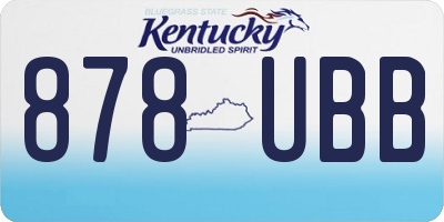 KY license plate 878UBB