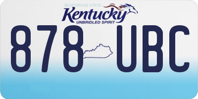 KY license plate 878UBC