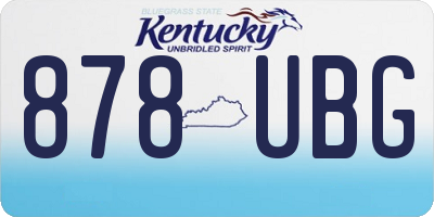 KY license plate 878UBG