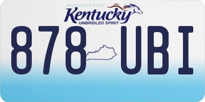 KY license plate 878UBI