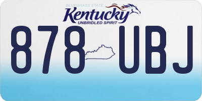 KY license plate 878UBJ