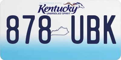 KY license plate 878UBK