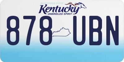 KY license plate 878UBN