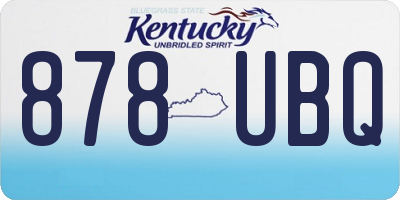 KY license plate 878UBQ
