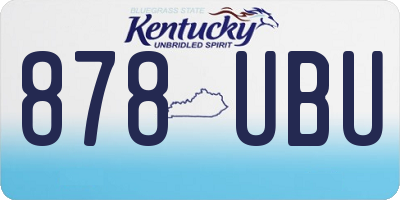 KY license plate 878UBU