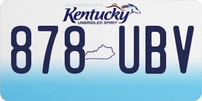 KY license plate 878UBV