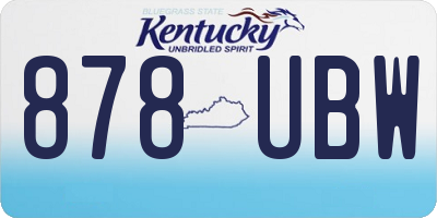 KY license plate 878UBW