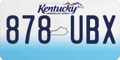 KY license plate 878UBX
