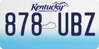 KY license plate 878UBZ