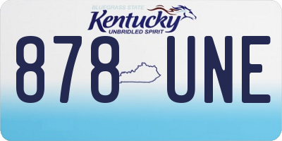 KY license plate 878UNE