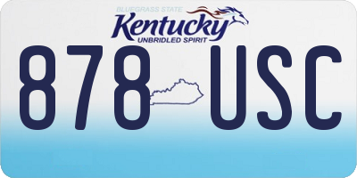 KY license plate 878USC