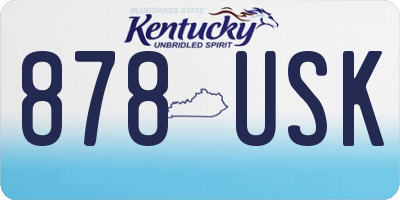 KY license plate 878USK