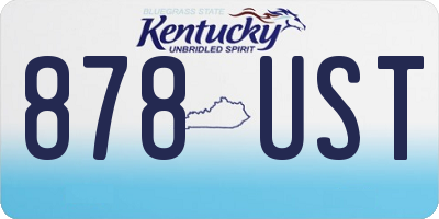 KY license plate 878UST