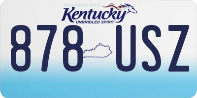 KY license plate 878USZ