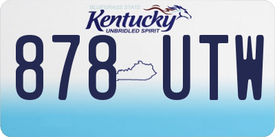 KY license plate 878UTW