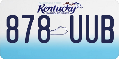 KY license plate 878UUB
