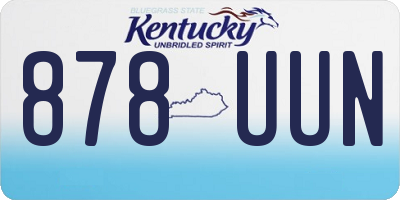 KY license plate 878UUN