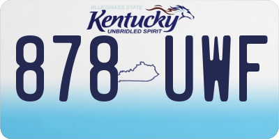 KY license plate 878UWF