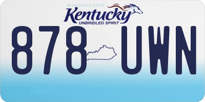 KY license plate 878UWN