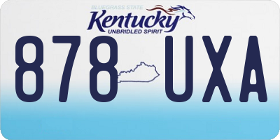 KY license plate 878UXA