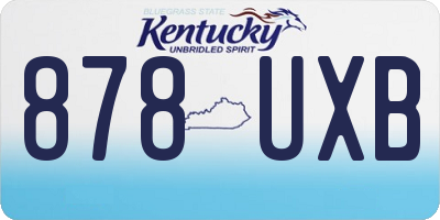 KY license plate 878UXB
