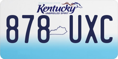 KY license plate 878UXC