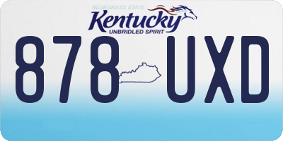 KY license plate 878UXD