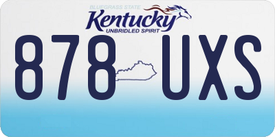 KY license plate 878UXS