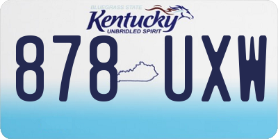 KY license plate 878UXW