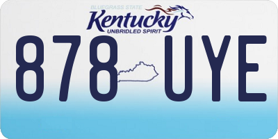 KY license plate 878UYE