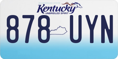 KY license plate 878UYN