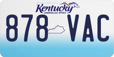 KY license plate 878VAC
