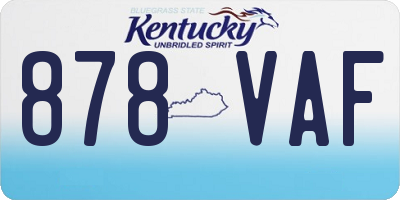 KY license plate 878VAF