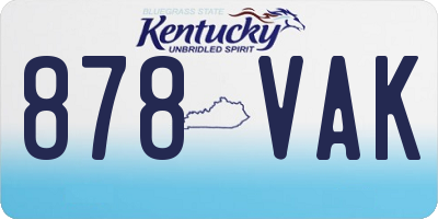 KY license plate 878VAK