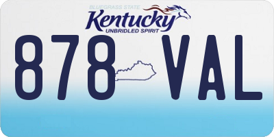 KY license plate 878VAL