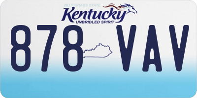 KY license plate 878VAV