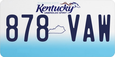KY license plate 878VAW